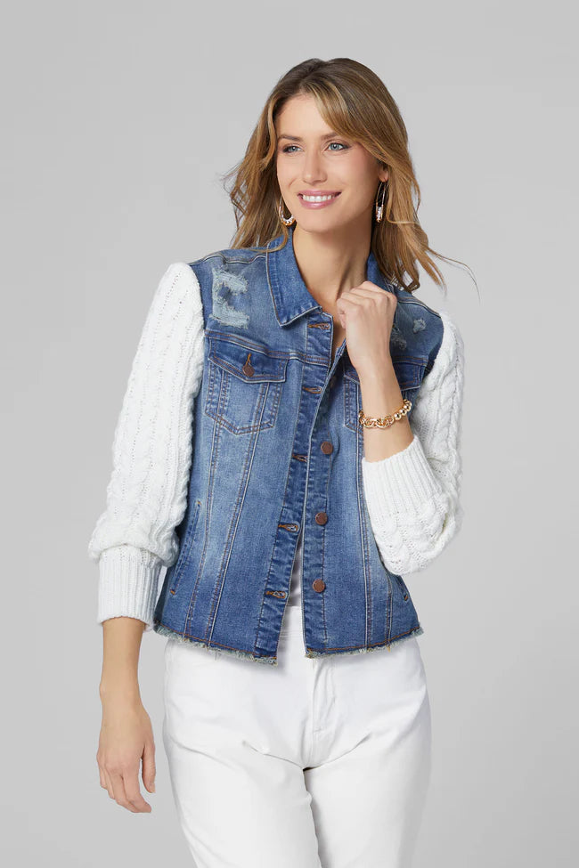 Denim Jacket Sweater Sleeve
