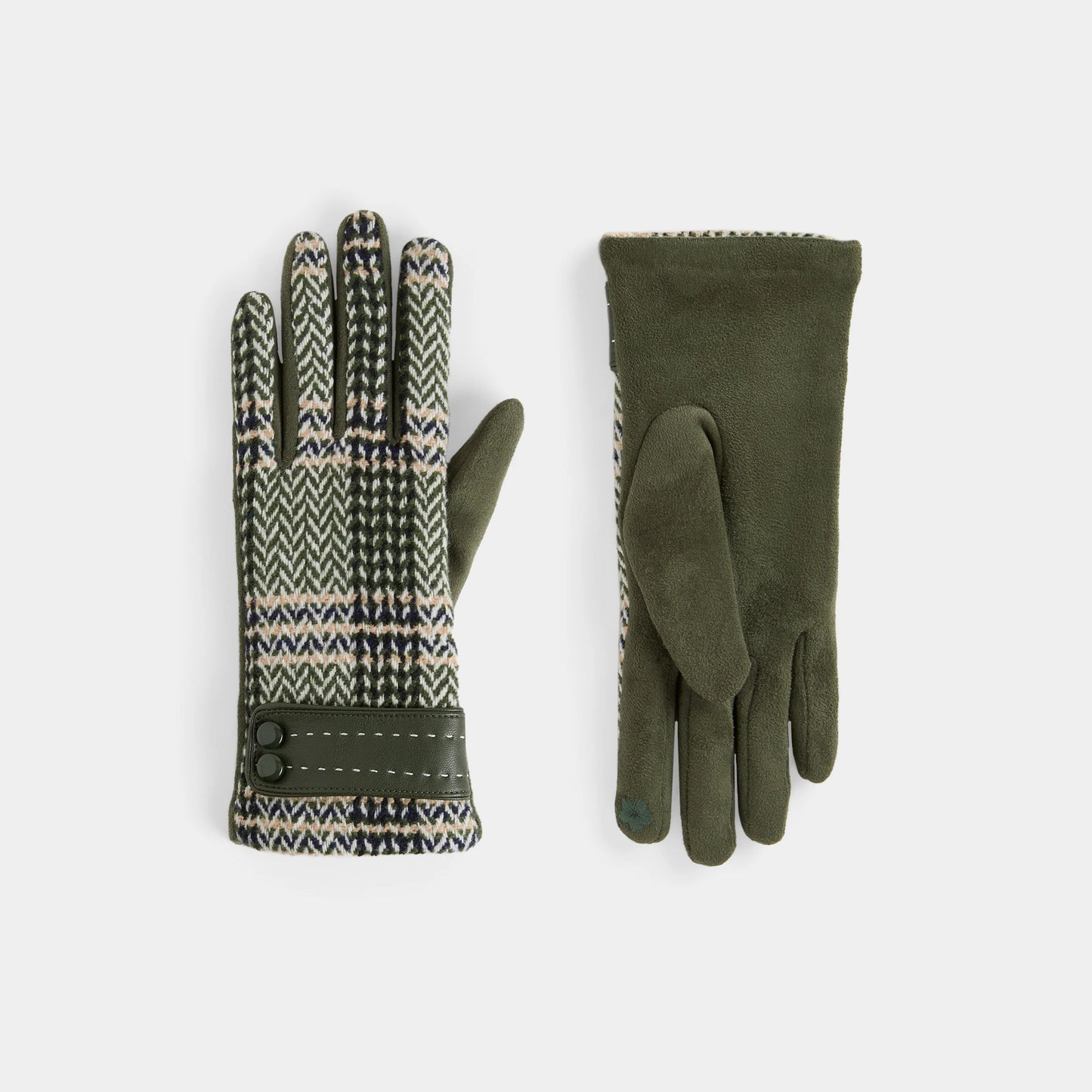 Zig Zag Plaid Touchscreen Gloves