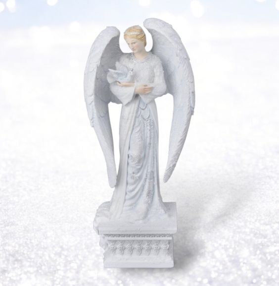 Angel with Bird Figurine
