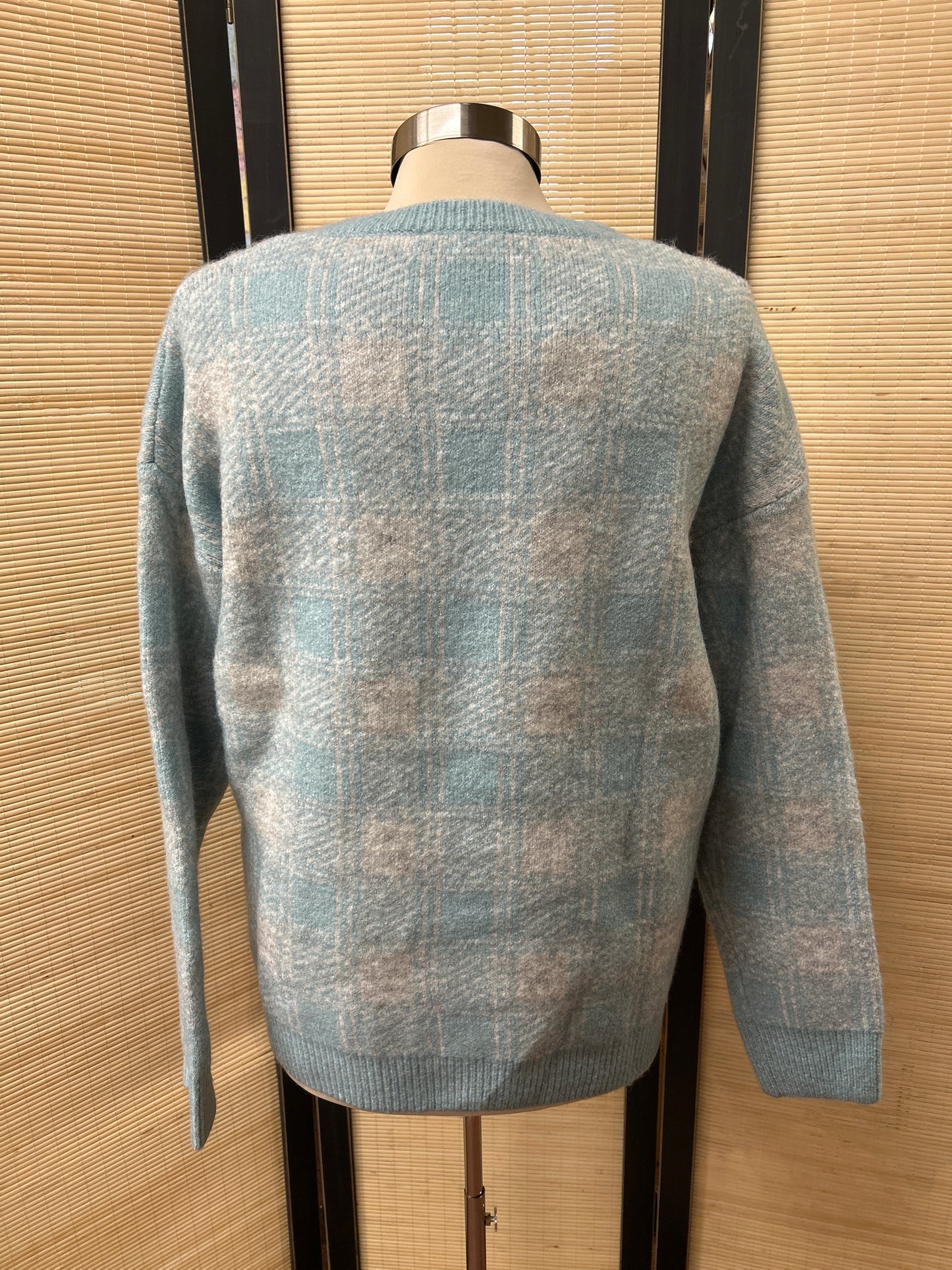 Blue & Gray Plaid Sweater