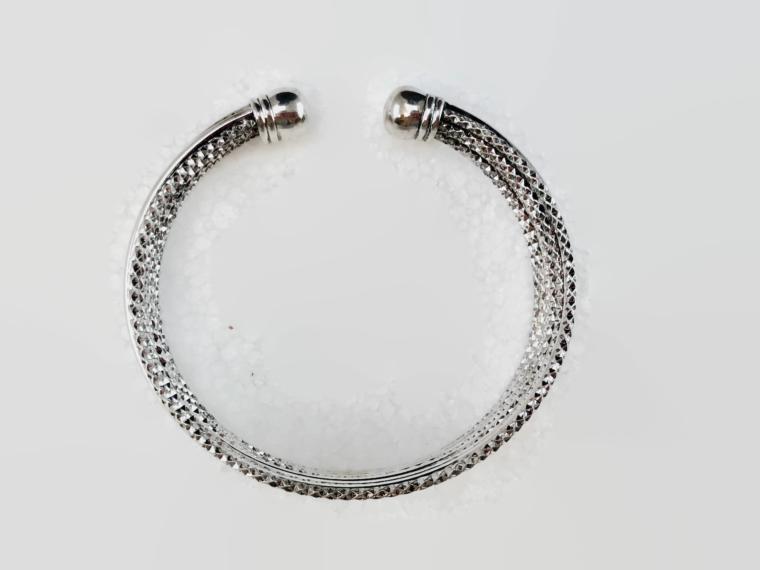 Multi Row Silver Cuff Bracelet