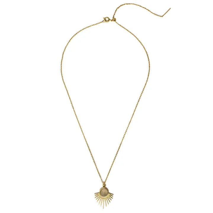 Gold Sunburst Pendant Necklace