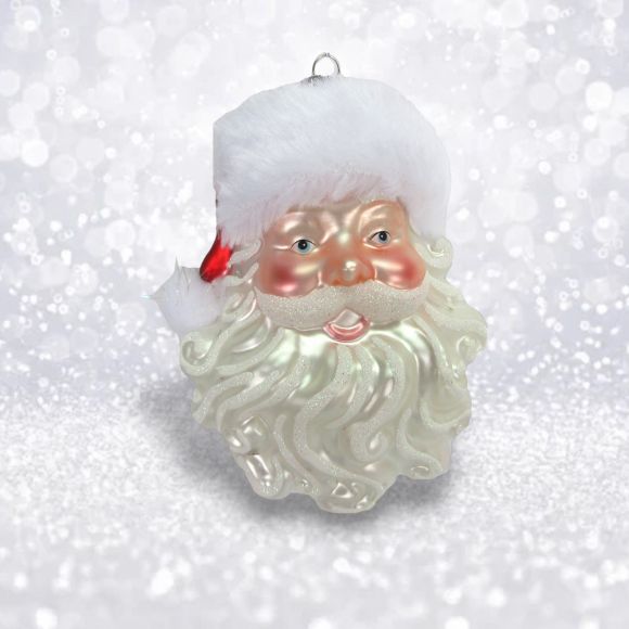 Santa Head with Fur Ornament