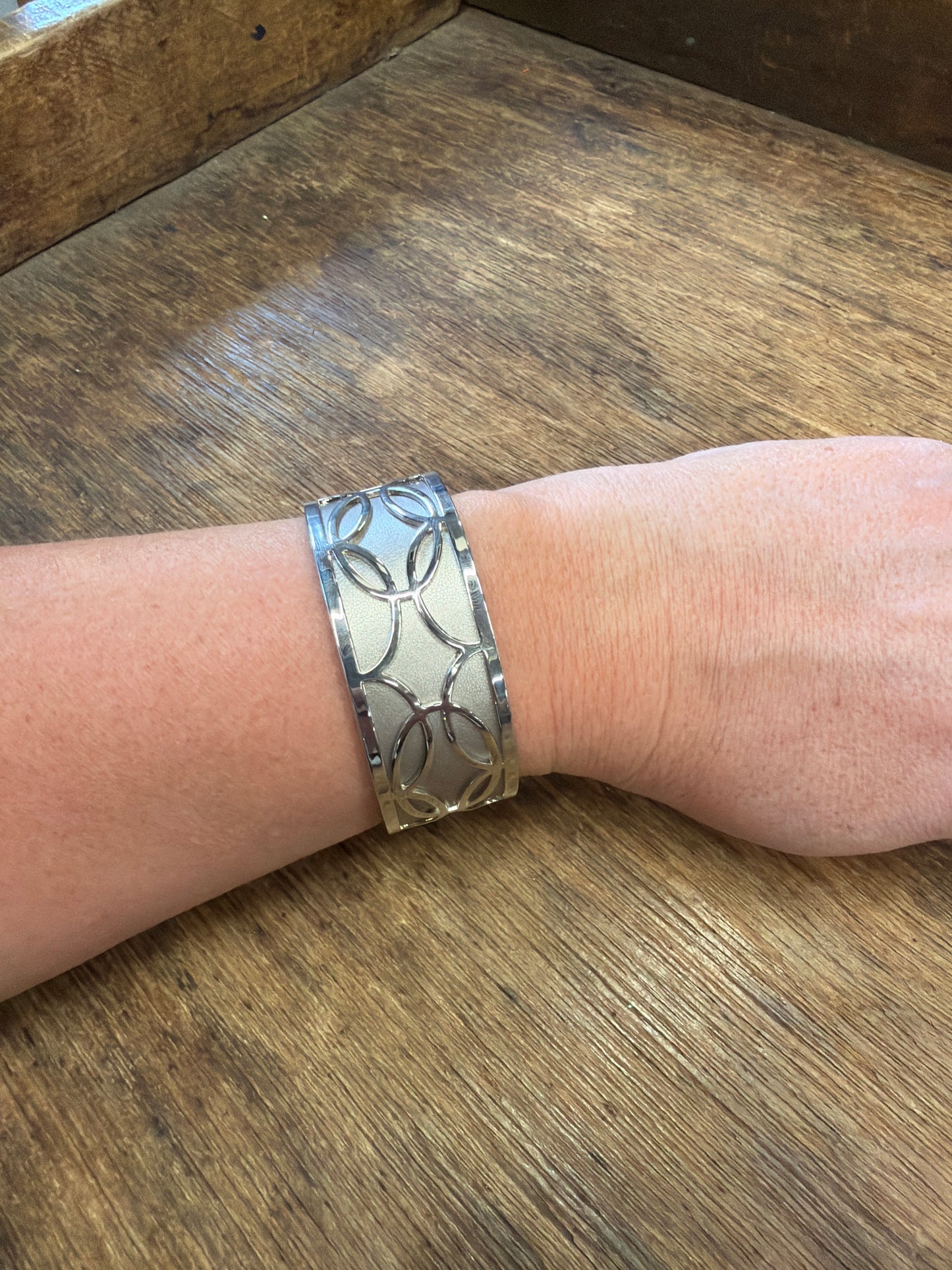 Gray and Silver Cuff Bracelet