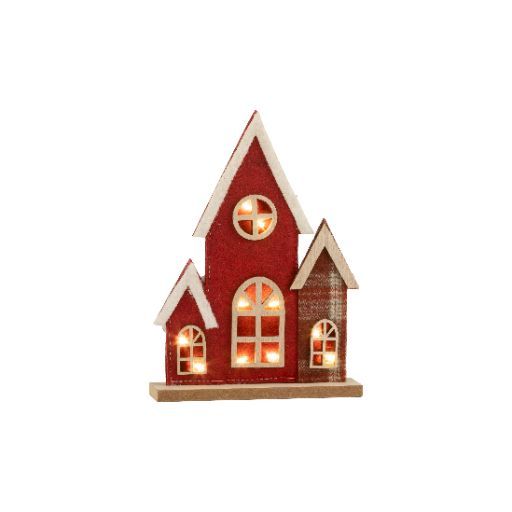 Red Felt House w LED