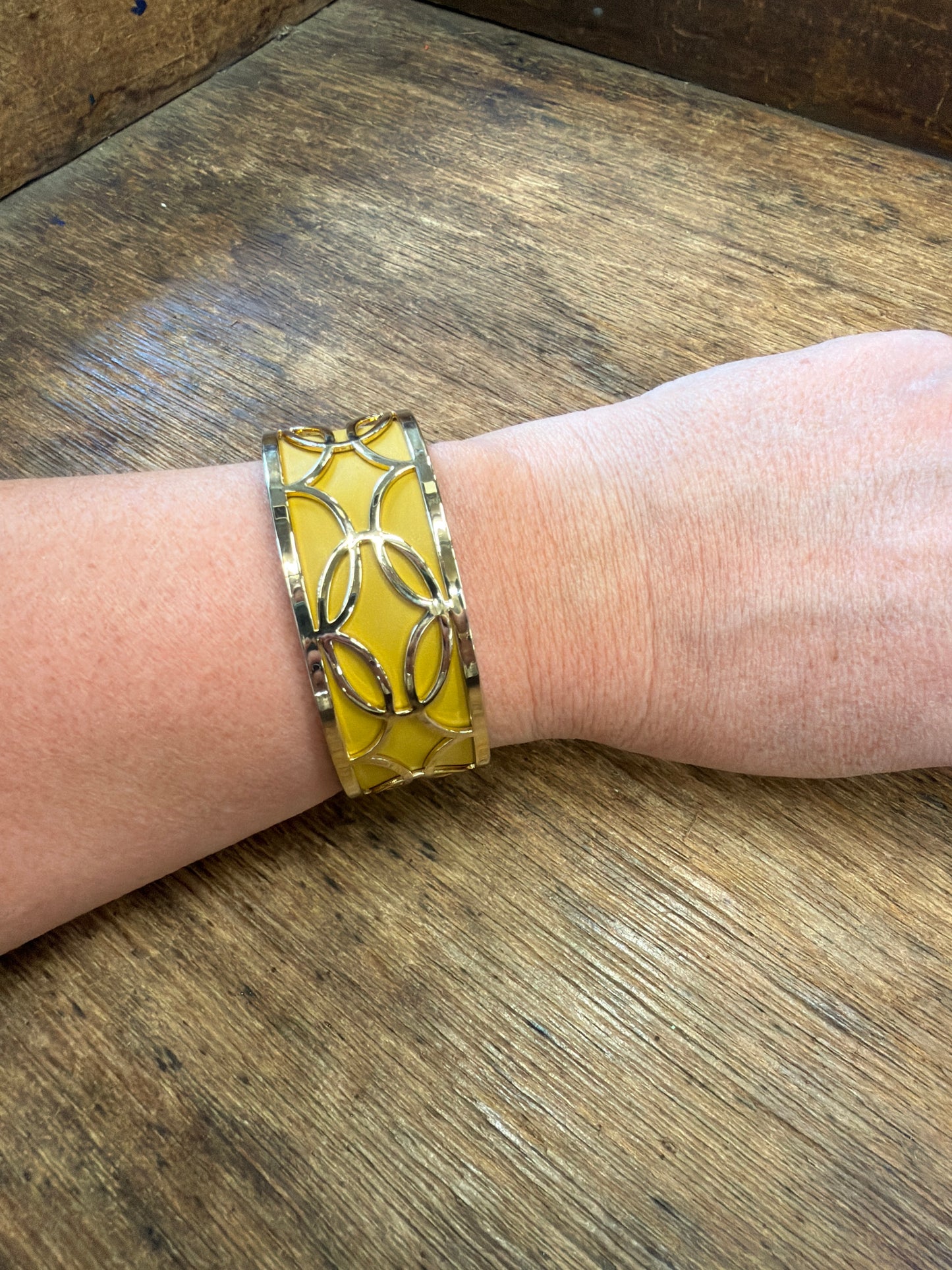 Yellow and Gold cuff bracelet