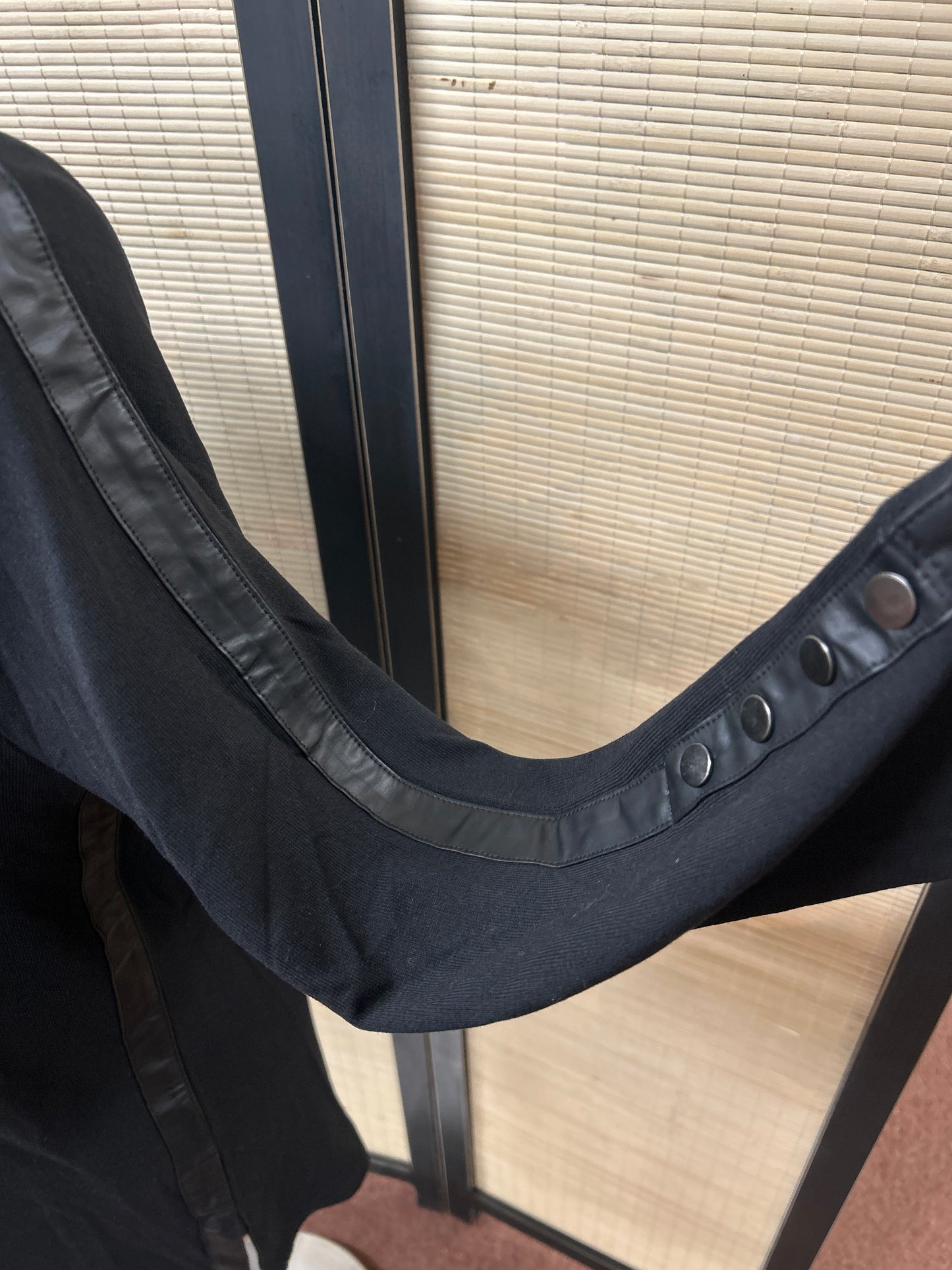Faux Leather Trimmed Top