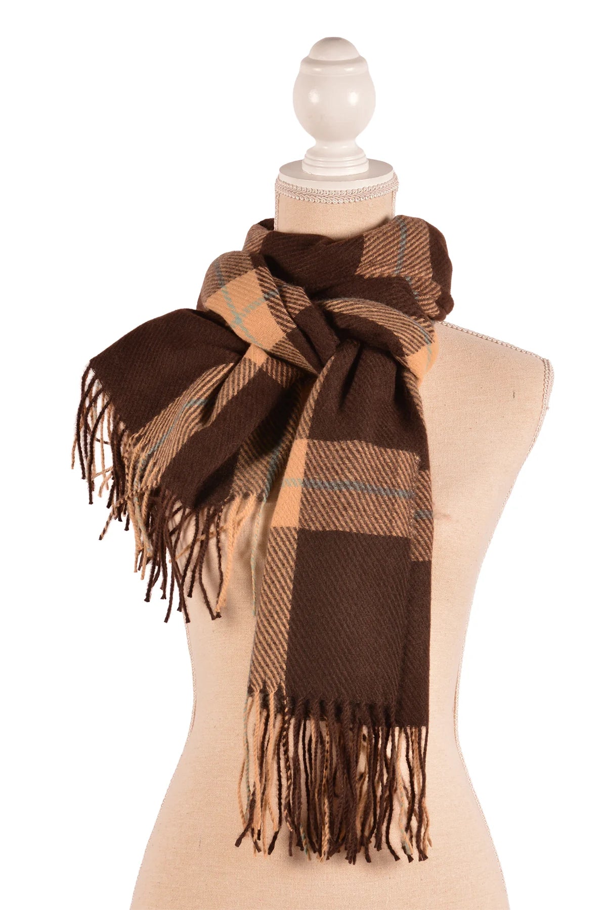 Plaid Brown Scarf