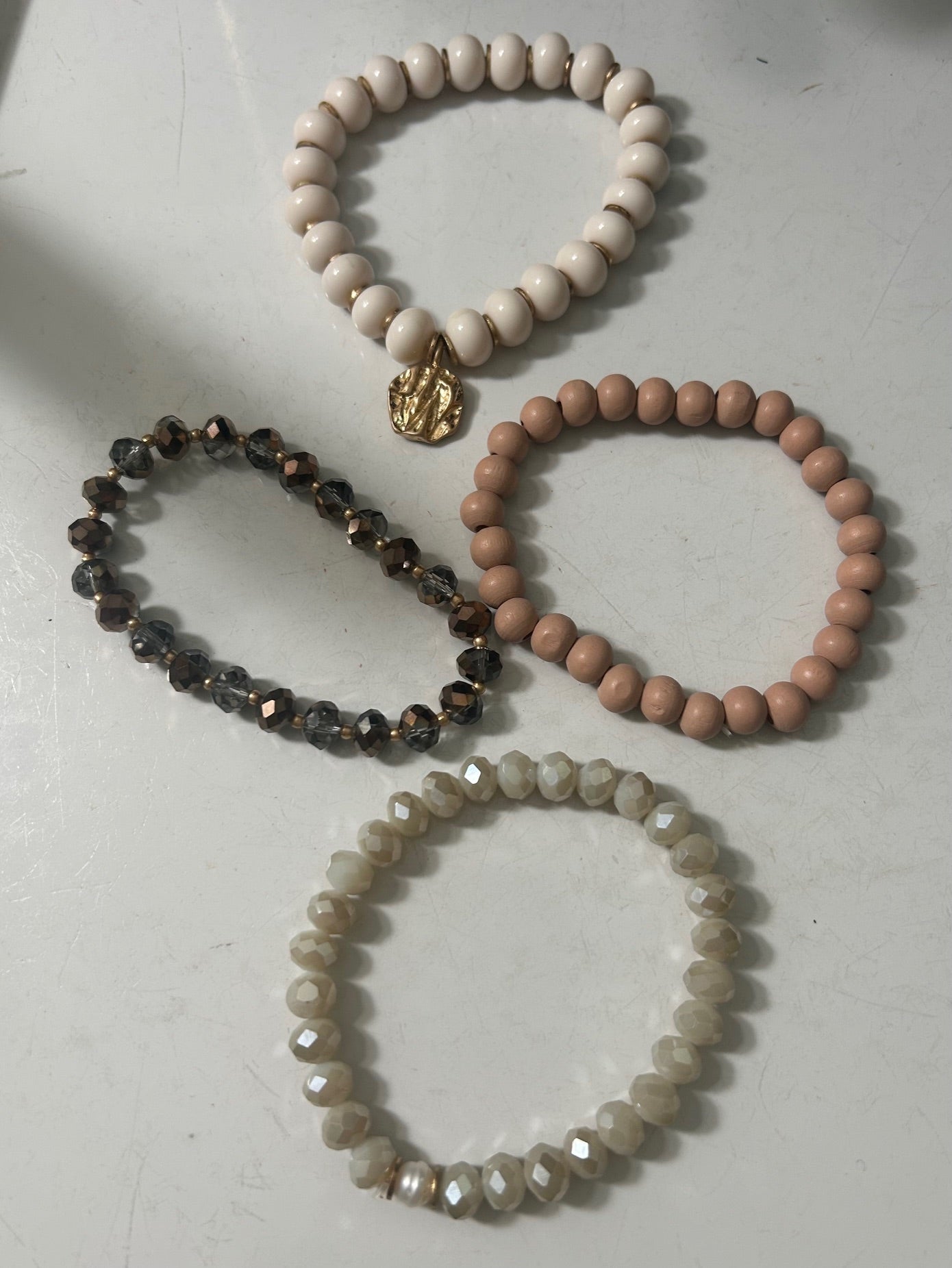 Brown & Beige Stretch Bracelets