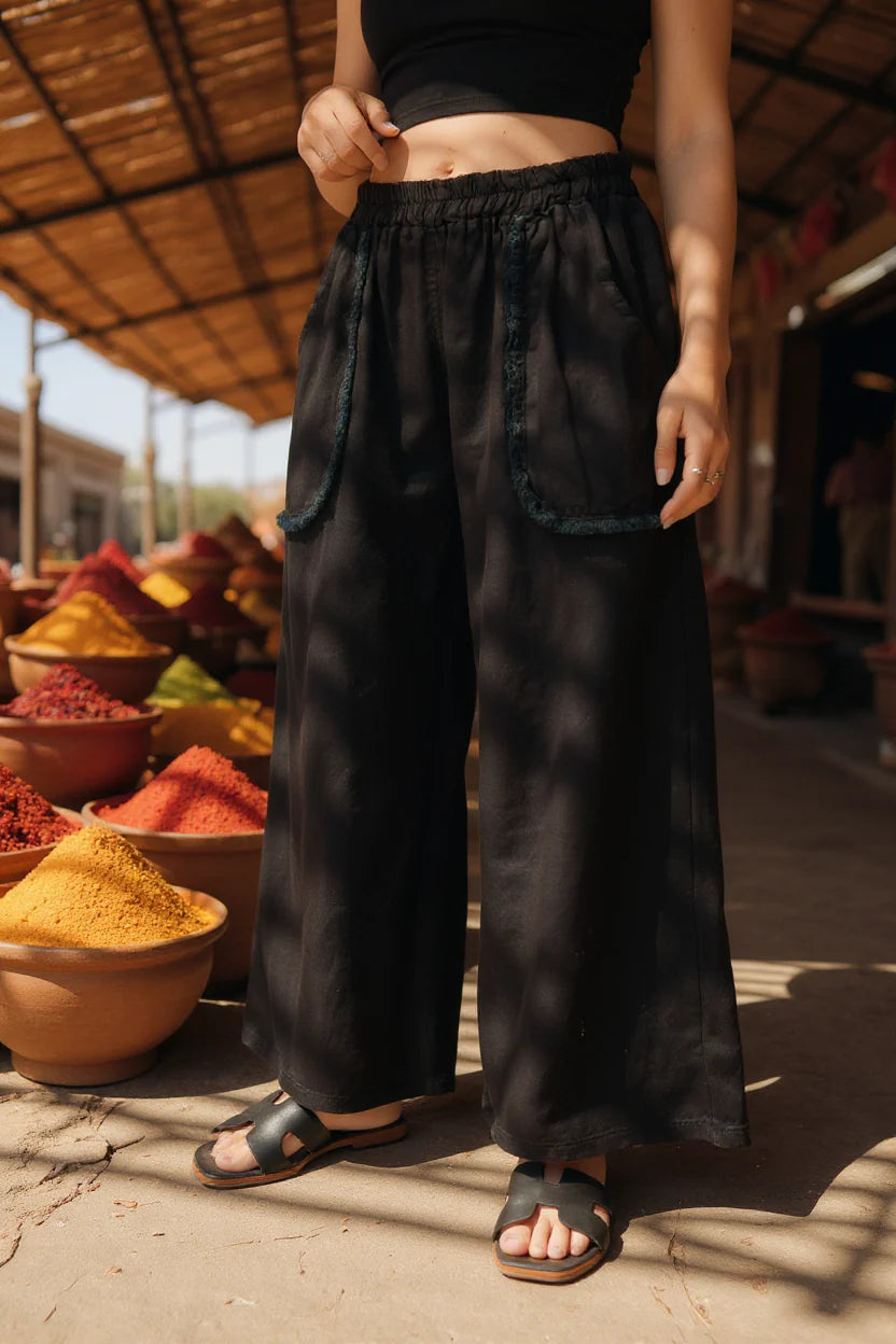 Linen Pant Fray Pocket
