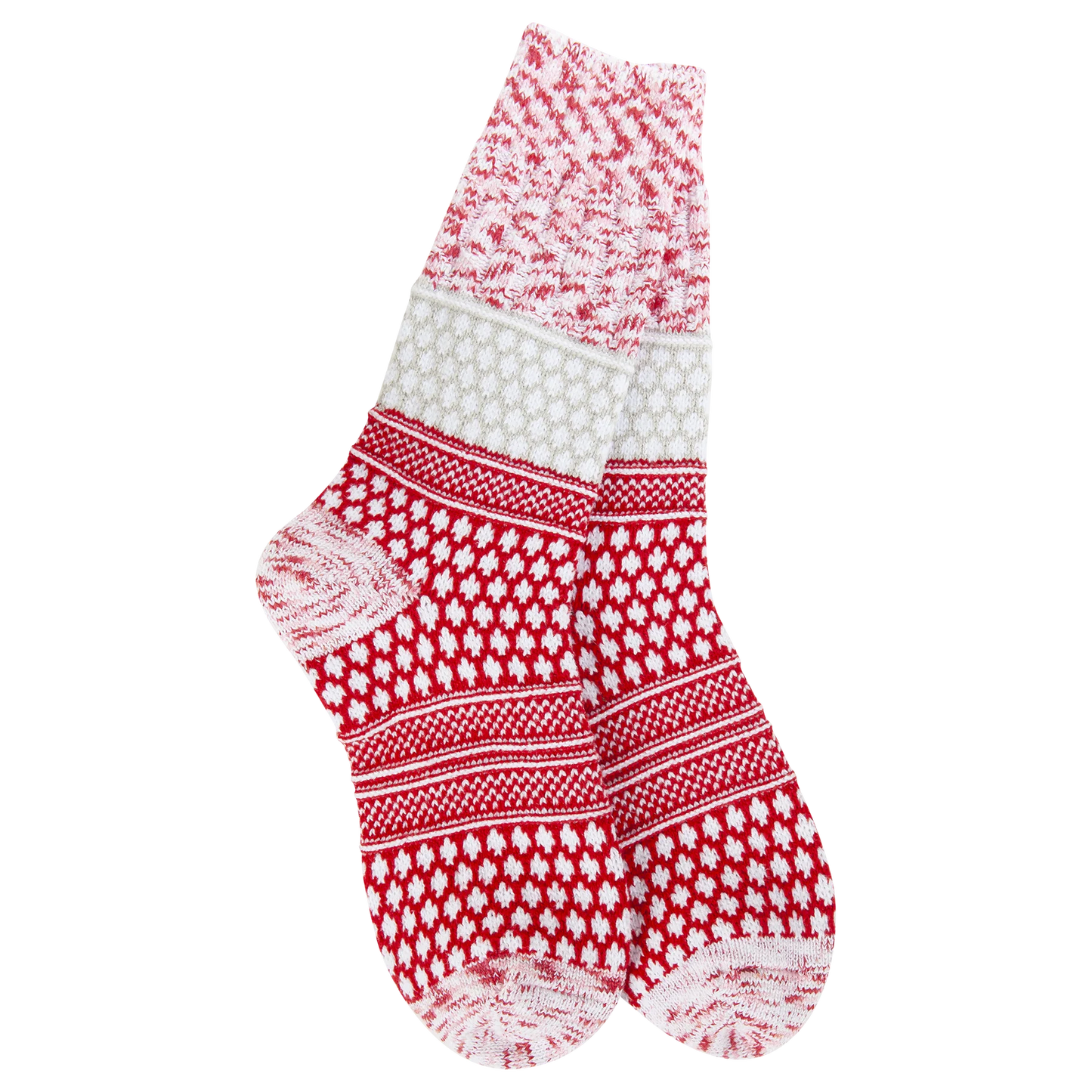 Gallery Textured Crew Socks - Peppermint Multi