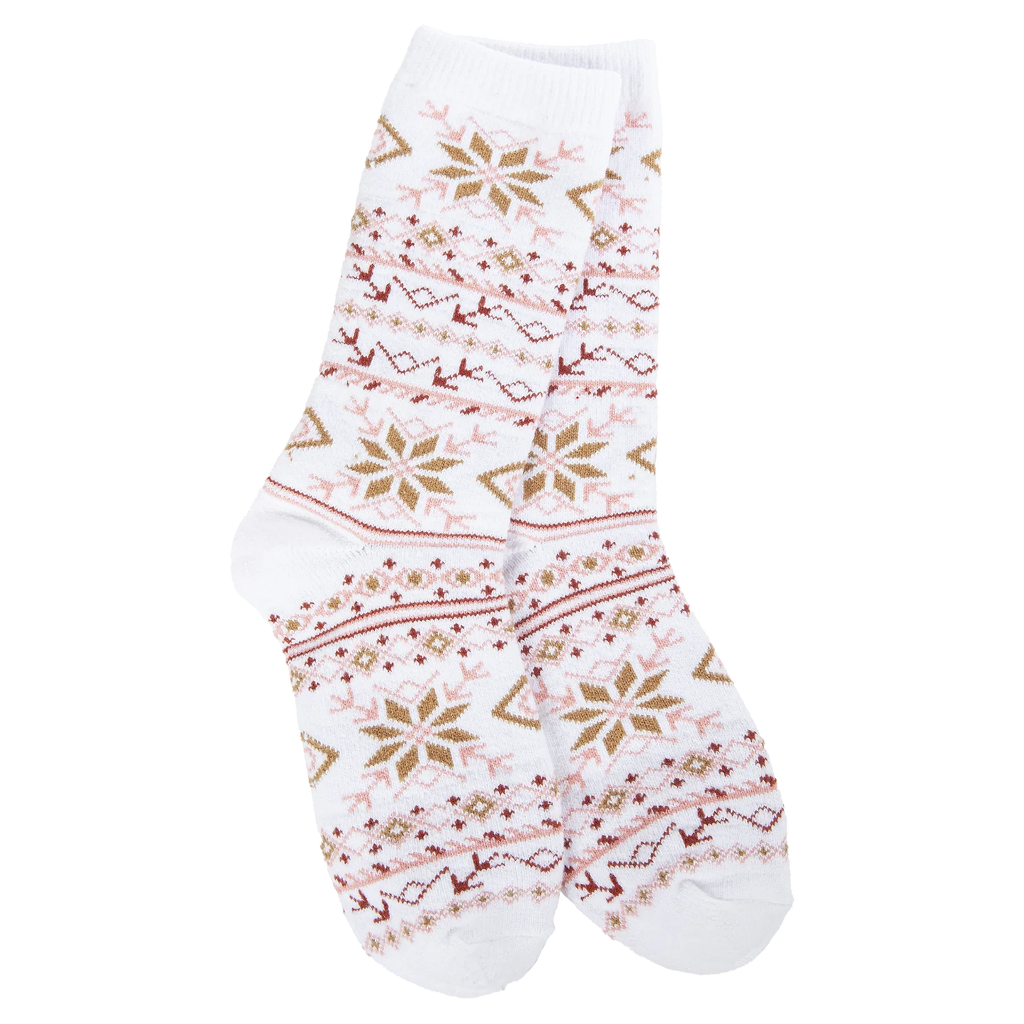 Fair Isle White Mini Crew Socks