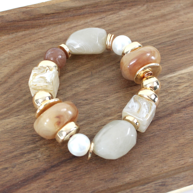 Brown & Gold Stretch Bracelet