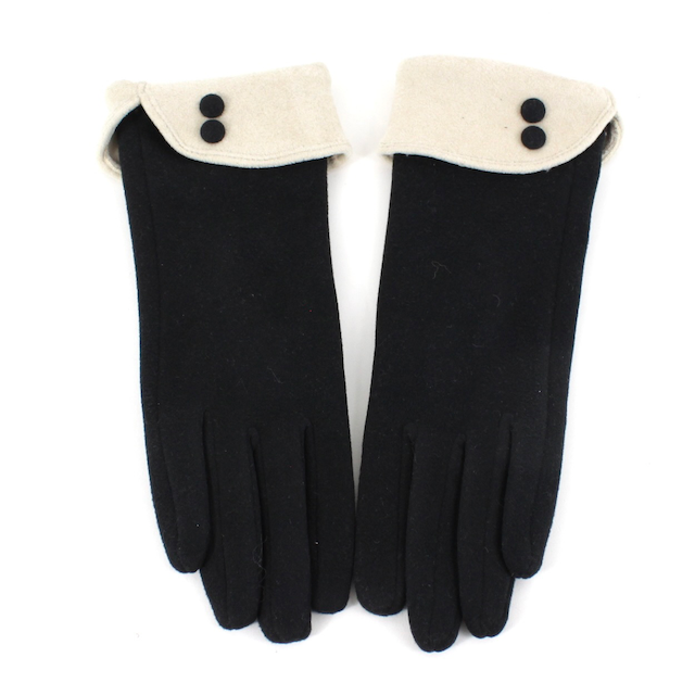 Gloves Fold Ivory Trim Gloves