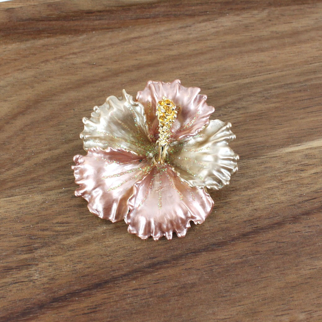 Pink Hibiscus Brooch