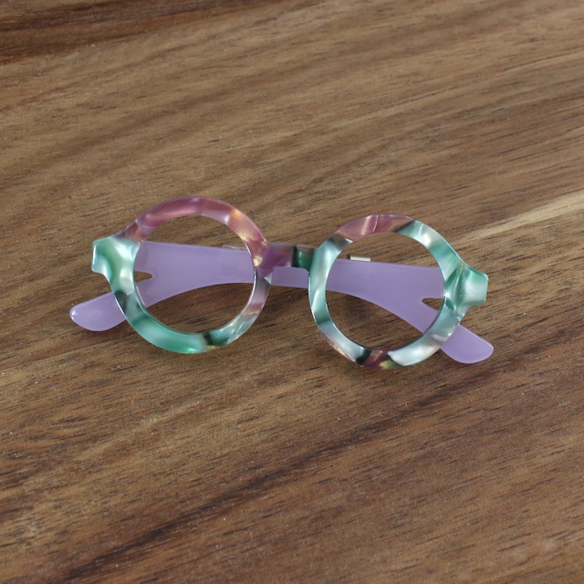 Green & Purple Glasses Brooch