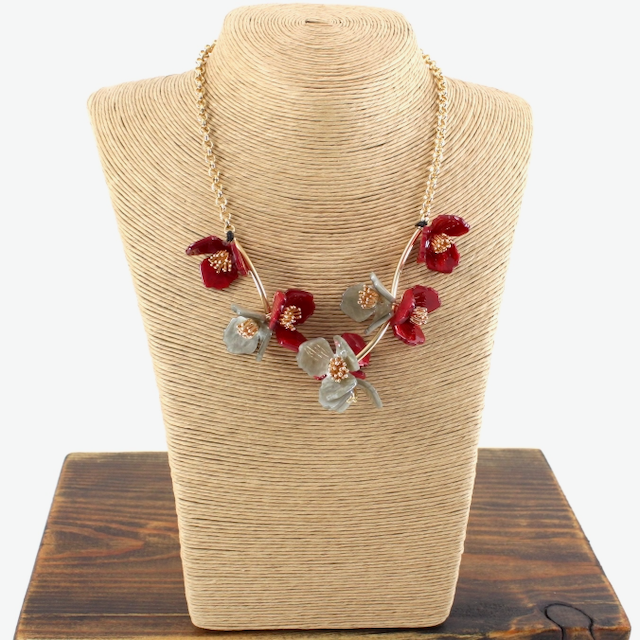 Red Flower Necklace