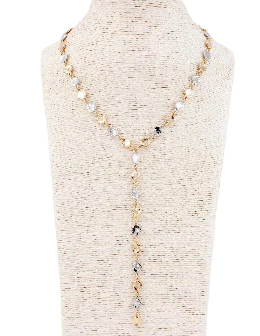 Mixed Metal Disc Necklace