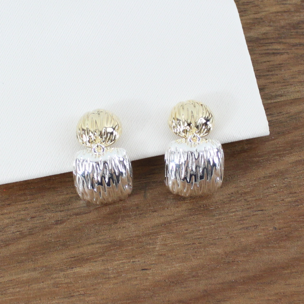 Mixed Metal Clip on earring