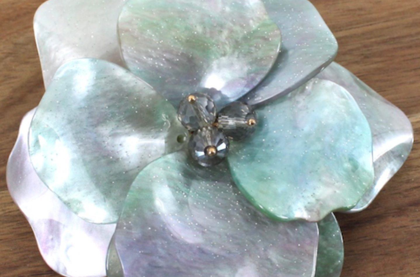 Teal & Purple Flower Brooch