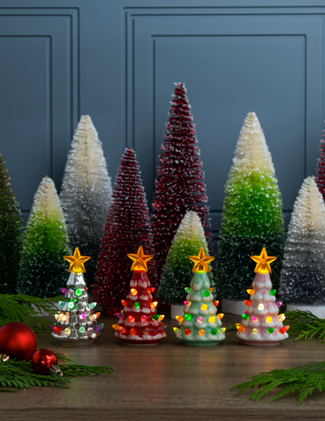 LED Light Up Retro Ceramic Trees