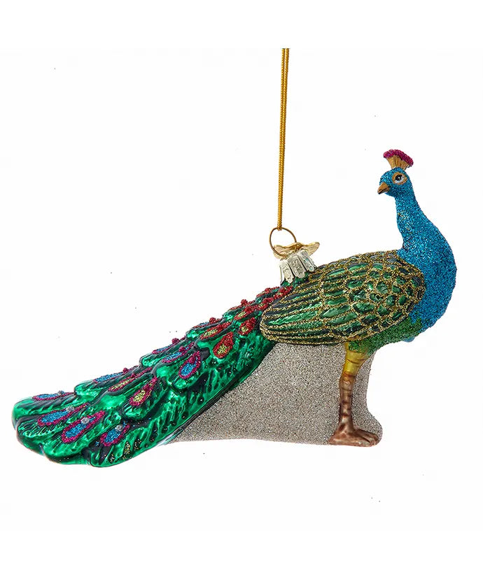 Glass Peacock Ornament