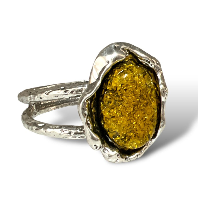 Yellow & Silver Cuff Bracelet