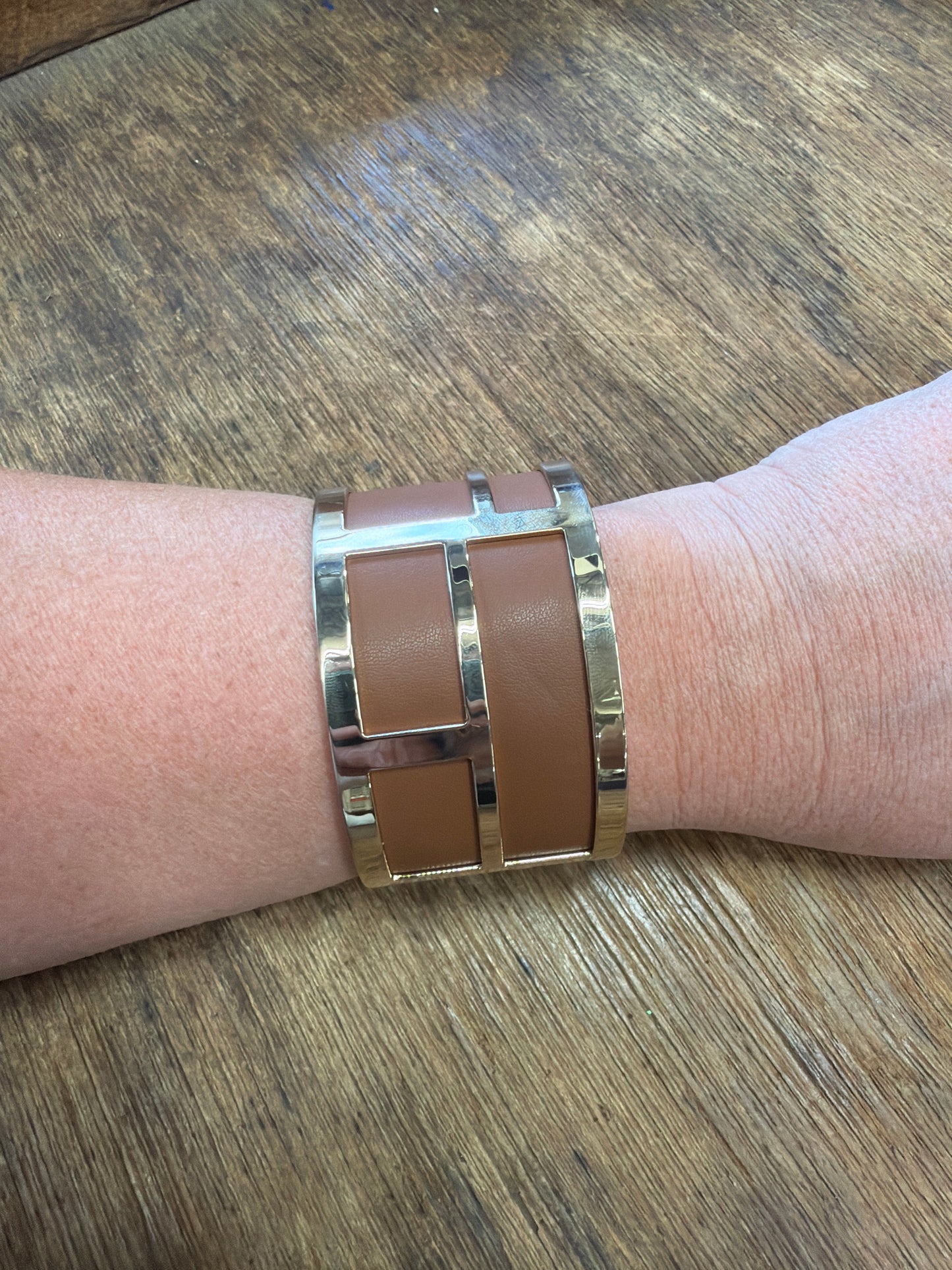 Brown and Gold cuff bracelet