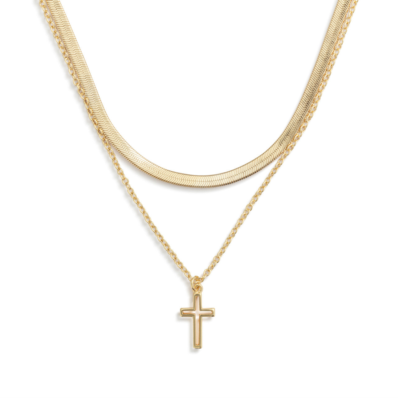 Layered Cross Necklace