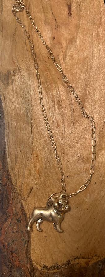 Gold Chain with Dog Pendant