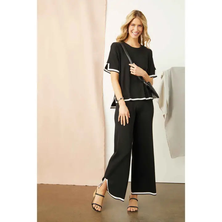 Seine Knit Border Trim Pant