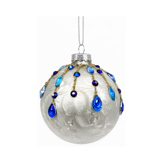 Frosted White Ball Ornament
