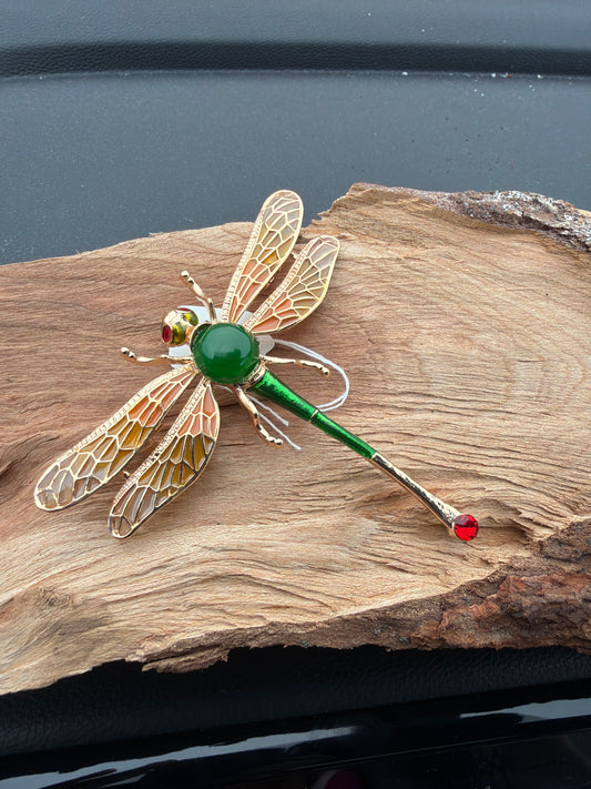 Green Dragonfly Brooch