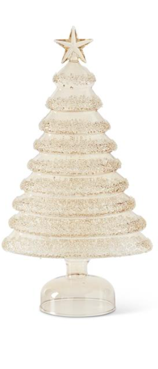 Gold Glass Iced Layers Christmas Trees 13IN