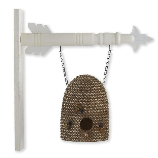 Beehive Birdhouse Arrow Sign