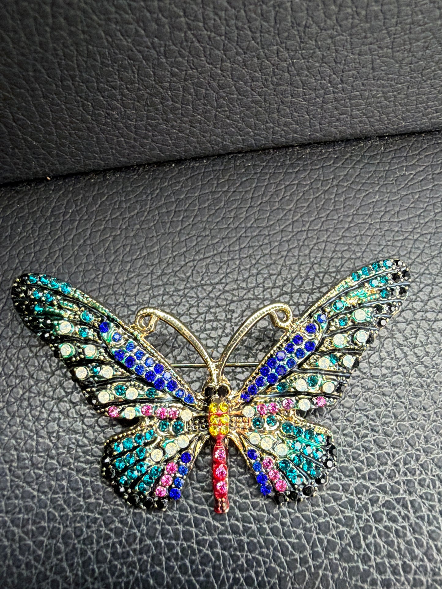 Blue Winged Butterfly Brooch