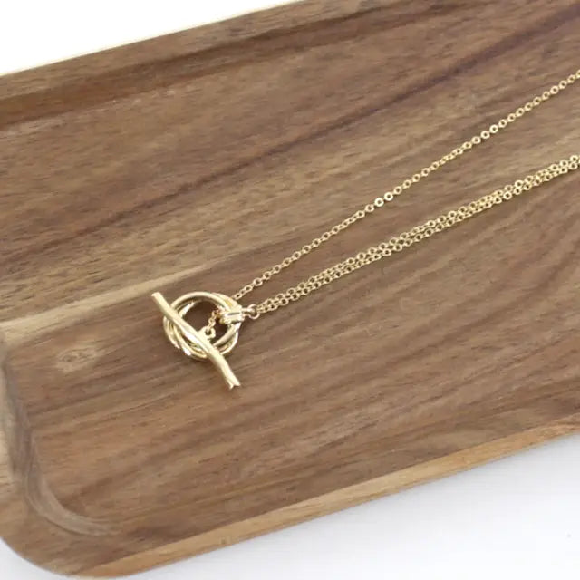 Gold Toggle Front Necklace
