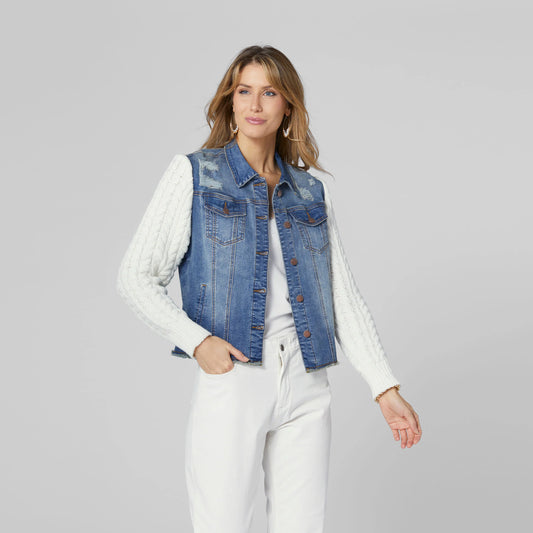 Denim Jacket Sweater Sleeve