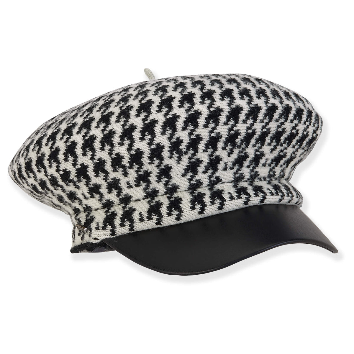 Houndstooth Newsboy Cap
