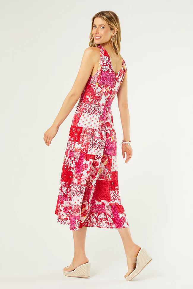 Adeline Tie Shoulder Tiered Dress