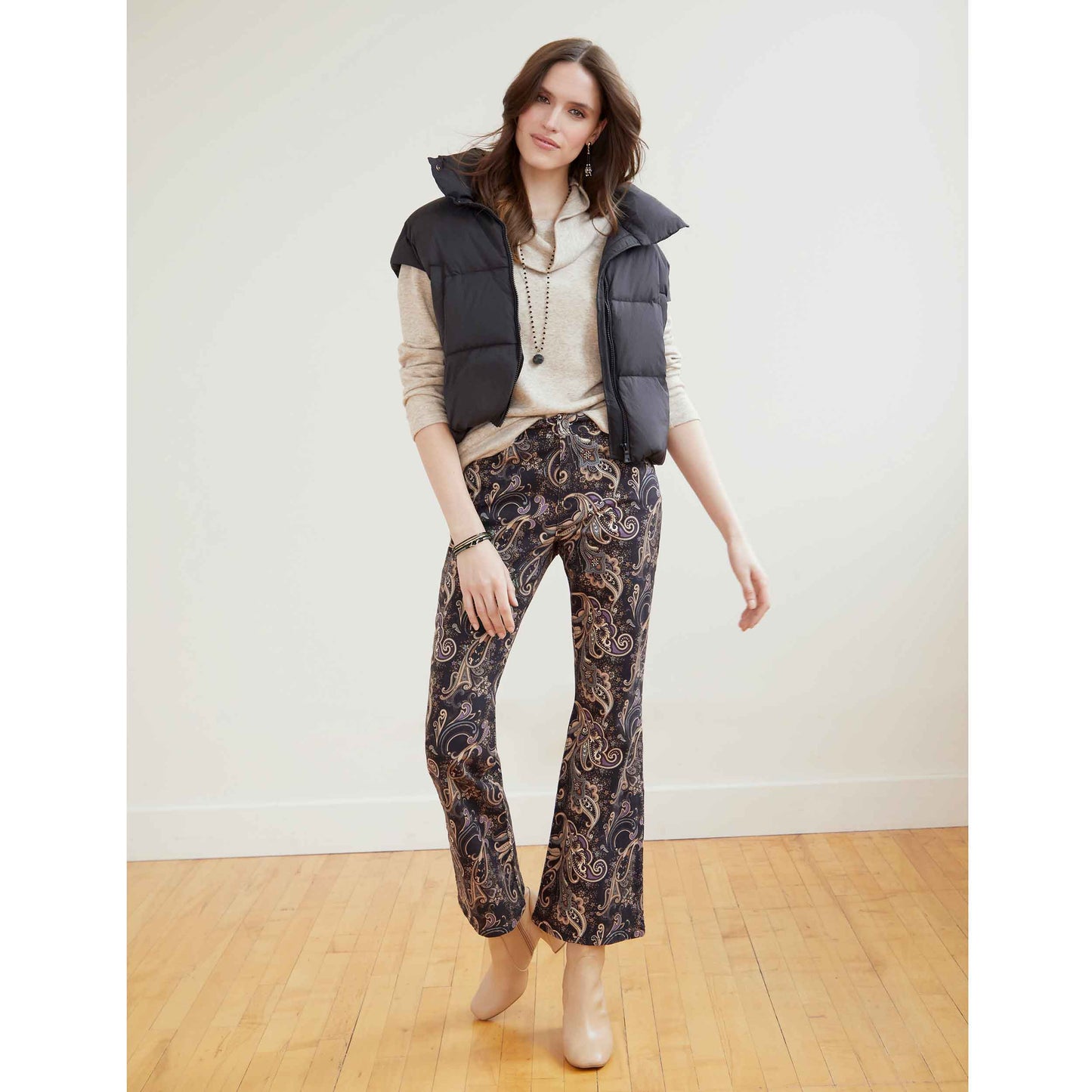 Down Vest with Cinched Bottom