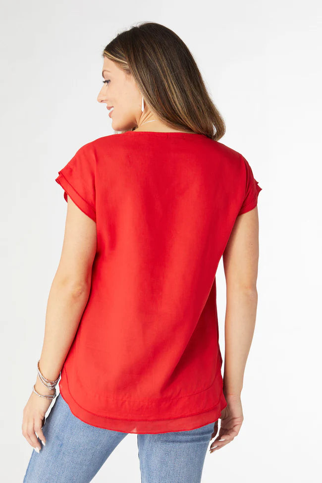 Camellia Cap Sleeve Top with Layered Bottom