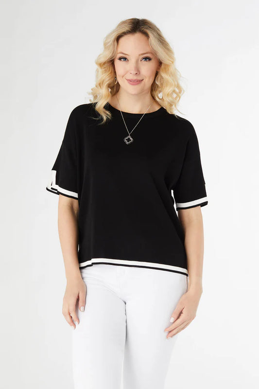 Seine Knit Border Trim Top