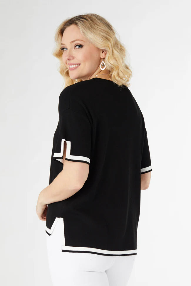 Seine Knit Border Trim Top