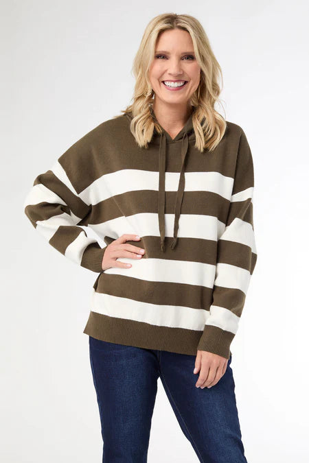 Heavenly-Luxe Stripe Pullover with Hood