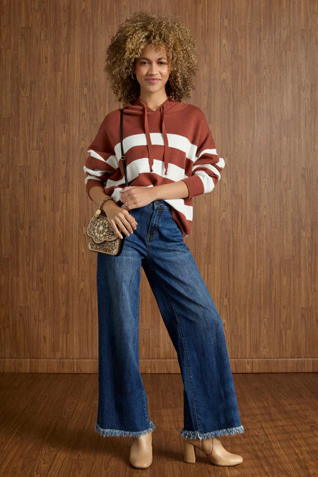 Heavenly-Luxe Stripe Pullover with Hood