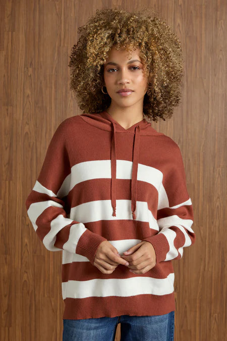 Heavenly-Luxe Stripe Pullover with Hood