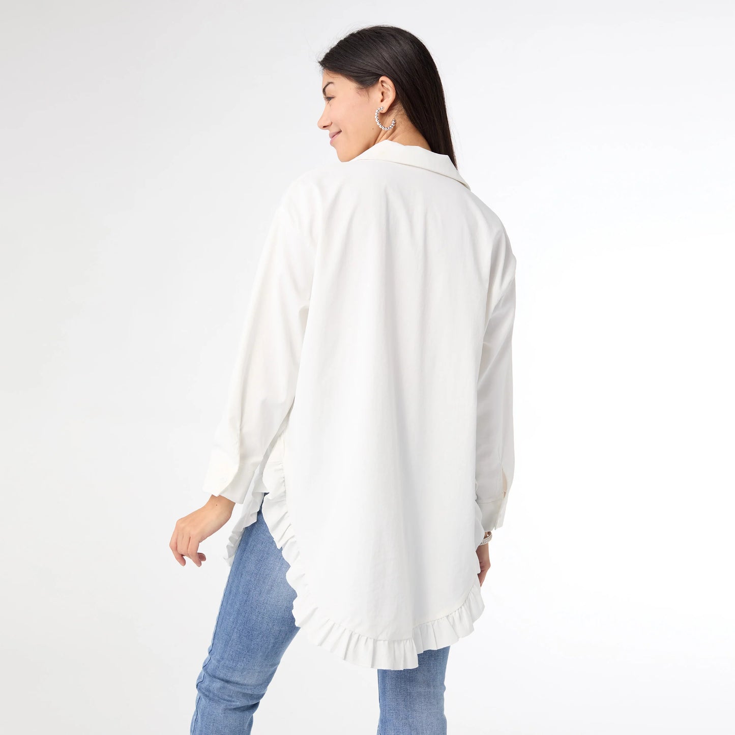 Dominique Tunic Top With Ruffled Bottom