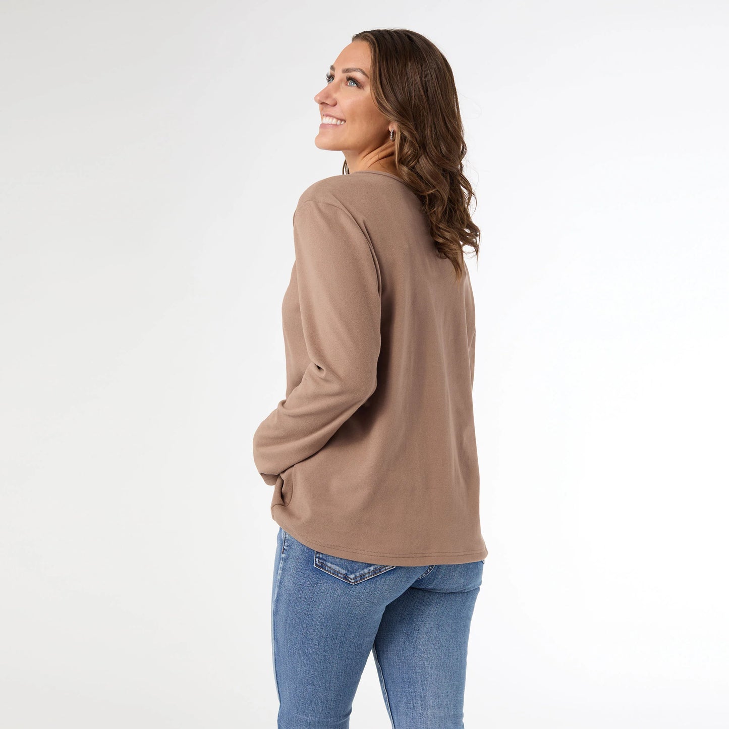 Soft Brushed V-neck Top