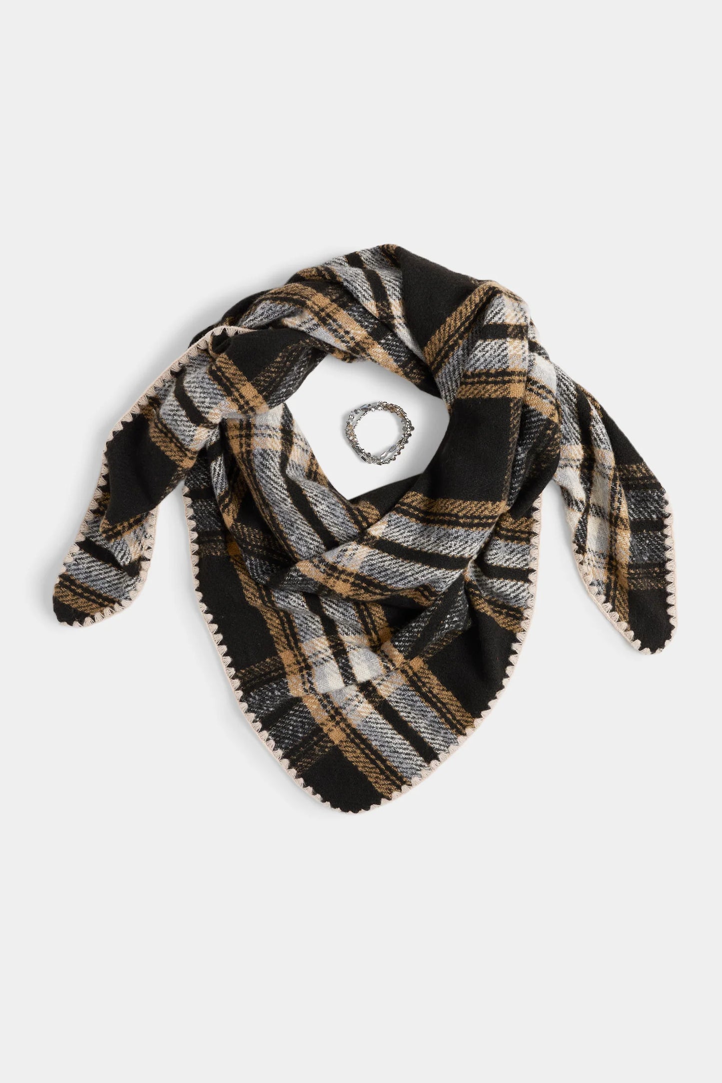 Plaid Triangle Wrap+ Bracelet set